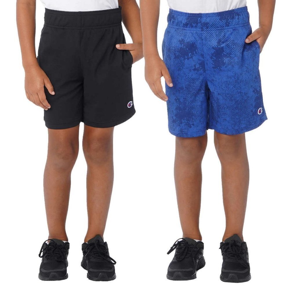 NWT Champion Boy's 2-Pack Youth Casual Side Pockets Active Shorts
